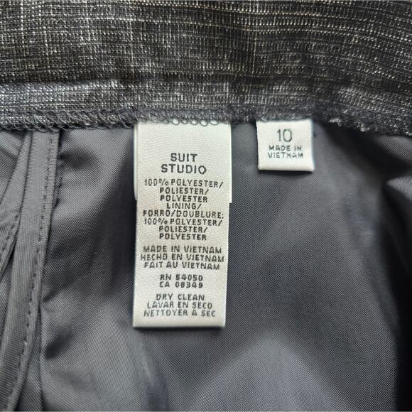 M Suit Studio by Le Suit Gray Wide-Leg Trousers Dress Pants NWT Size 10 Metallic - Picture 8 of 9